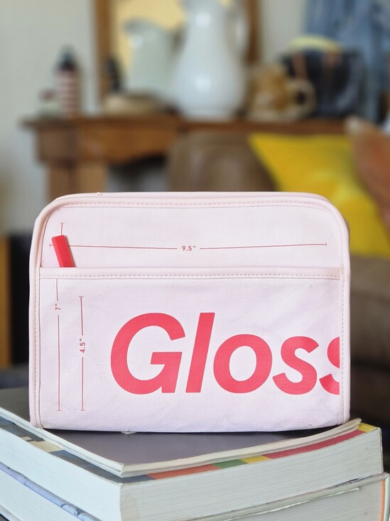 Glossier Handbags - Glossier Beauty Bag - Pink Waxed Canvas